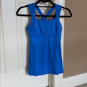 Blue lululemon workout tank top